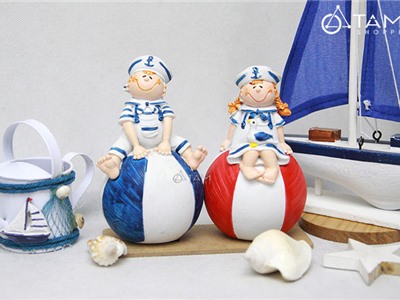 Cặp búp bê thủy thủ để bàn phong cách biển H-BB-01-C